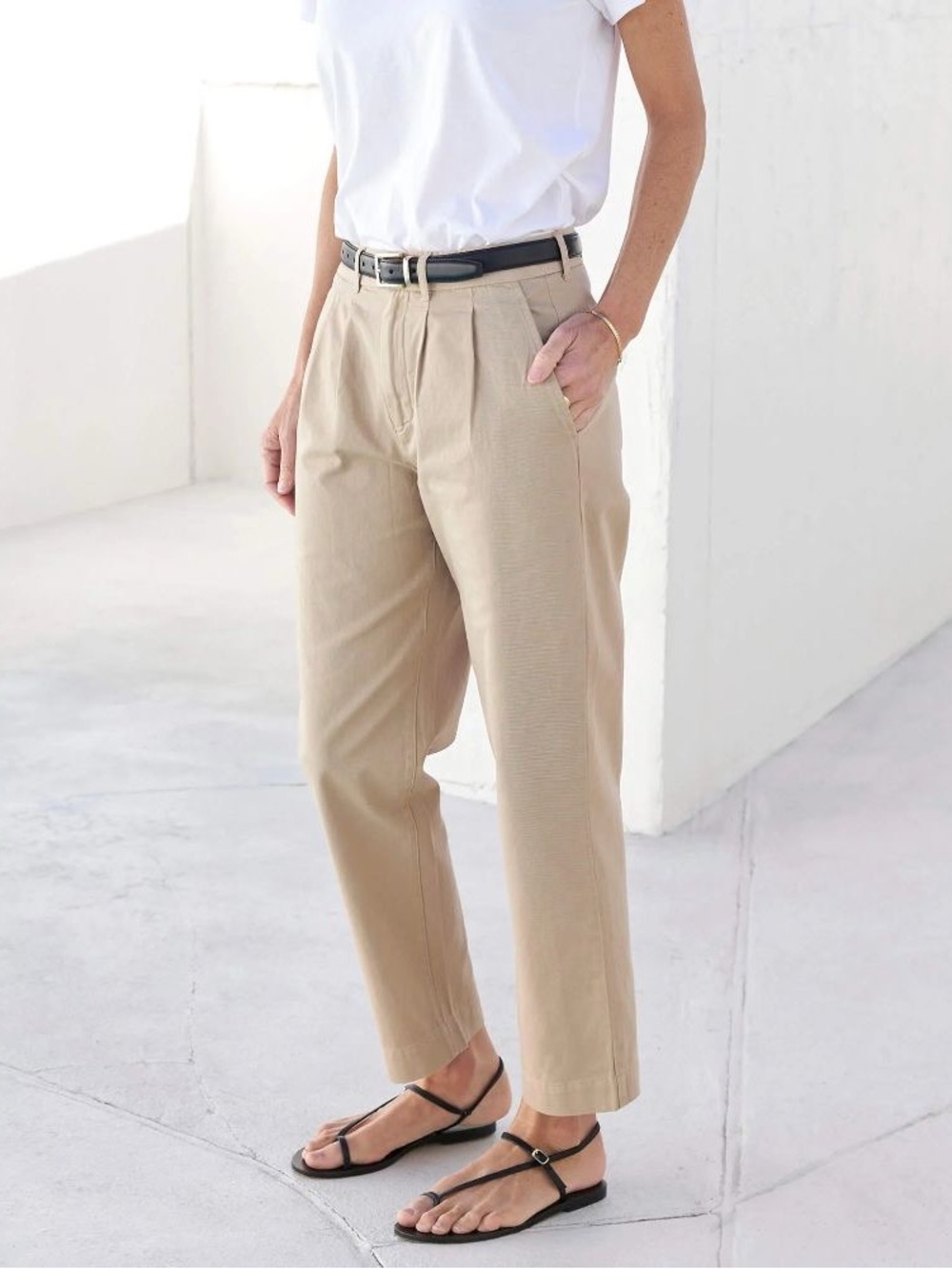 AYR The Metropolitan Pleated Twill Trouser Pants In Khaki Tan Size 8